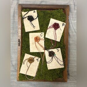 Colorful Leather Rose Choker Set